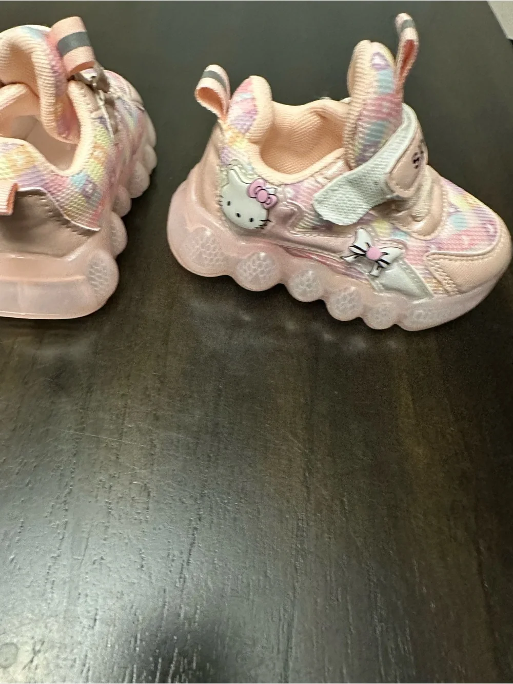 Kids Pink Light-Up Sneakers with Cute Character Detail( They run small in size)